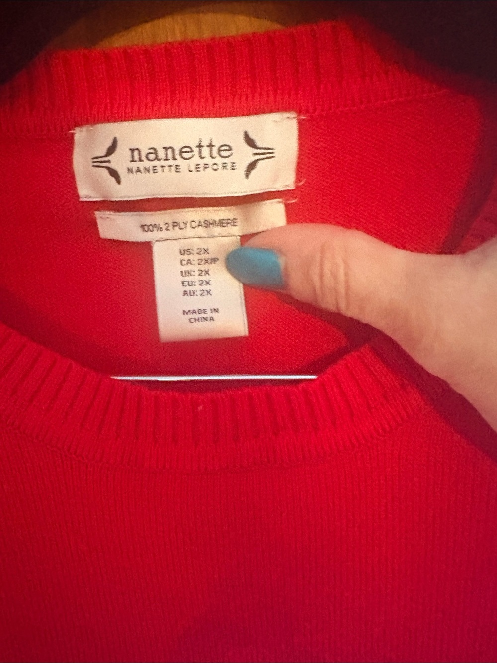 NWOT Nanette Lepore Women’s Cashmere Colorblock Sweater - Red, Blush, Cream. - Picture 2 of 3